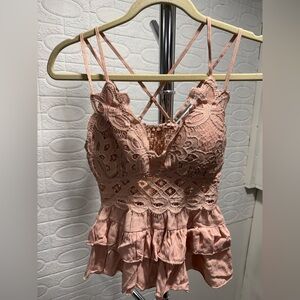 ⚠️ Closet Clean Out Anemone Blush Lace Detail Top